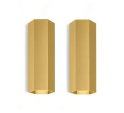 PACK DUO Applique murale, HEXO mini 2.0, laiton, Ø7,7cm, H20cm - Wever&Ducré