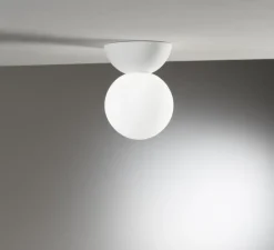 Enfants|Plafonnier & Spot*Nedgis PACK DUO, Applique ou plafonnier plâtre, Vertbois, prêt à peindre, Suzanne, , Ø10cm, H14cm - blanc