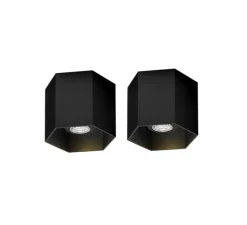 PACK DUO Plafonnier, Hexo 1.0 PAR16, noir, Ø12,7cm, H10cm - Wever-Ducre