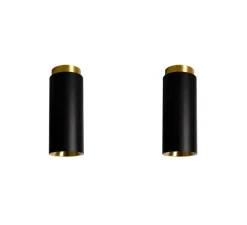 PACK DUO, Plafonnier, Tobo C65, noir, laiton, Ø6,5cm, H16,5cm - DCW éditions Paris