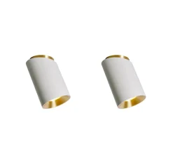 Plafonnier & Spot*DCW éditions Paris PACK DUO, Plafonnier, Tobo C85 DIAG, , Ø8,5cm, H14,6cm - blanc, laiton