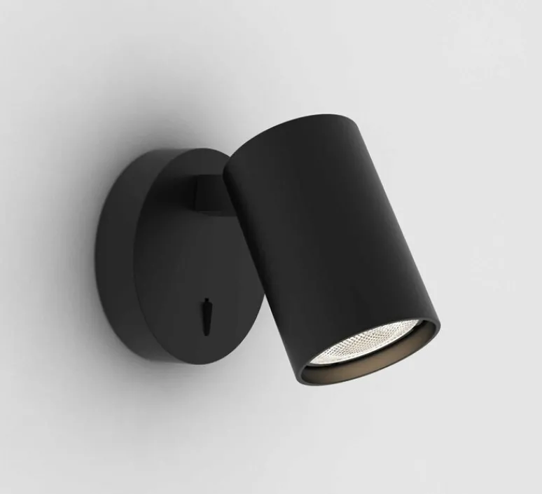 Applique*Studio Gazelles Editions Panneau simple, Wallwood, droit, chêne + applique Ascoli, noir, pour tête de lit, L40cm, H120cm - chêne et noir