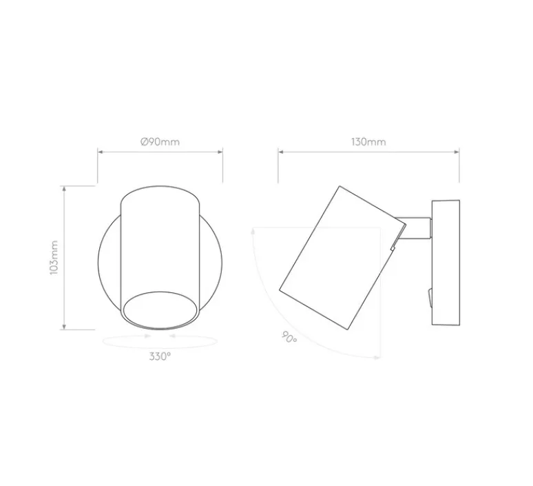 Applique*Studio Gazelles Editions Panneau simple, Wallwood, droit, chêne + applique Ascoli, noir, pour tête de lit, L40cm, H120cm - chêne et noir