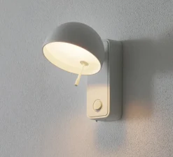 Applique*Studio Gazelles Editions Panneau simple, Wallwood, droit, chêne + applique Beddy 01, blanc, pour tête de lit, 2700K, 475 lm, L40cm, H120cm - chêne et blanc