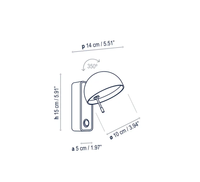 Applique*Studio Gazelles Editions Panneau simple, Wallwood, droit, chêne + applique Beddy 01, blanc, pour tête de lit, 2700K, 475 lm, L40cm, H120cm - chêne et blanc