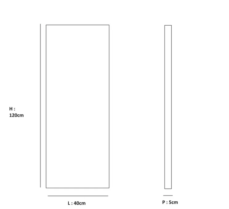Panneau simple, Wallwood, droit + applique Janed, pour tête de lit, chêne et laiton, L40cm, H120cm - Studio Gazelles Editions