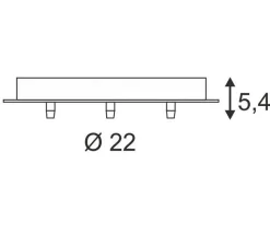 Rosace & Câble*SLV Patère, Rosace, multiple, Fitu, 3 sorties, , Ø 22cm, H5,4cm - blanc