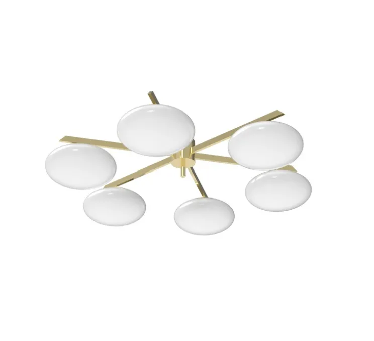 Plafonnier, 6 Lune, Réédition, laiton, LED, dim, 2700K, 806 lm, Ø112cm, H24cm - Arredoluce