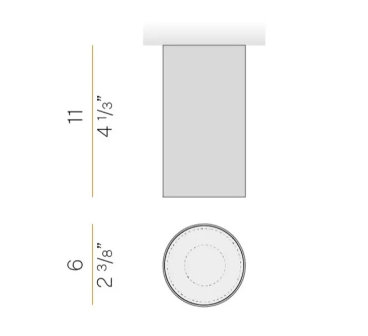 Plafonnier, 432 Ways sans collerette, bronze, IP40, LED, dim, 2700K, 753 lm, Ø6cm, H11cm - Panzeri