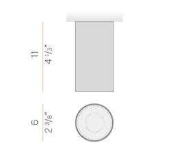 Plafonnier & Spot*Panzeri Plafonnier, 432 Ways, terracotta, collerette blanche, IP40, LED, dim, 2700K, 753 lm, Ø6cm, H11cm - terracotta, colerette blanche