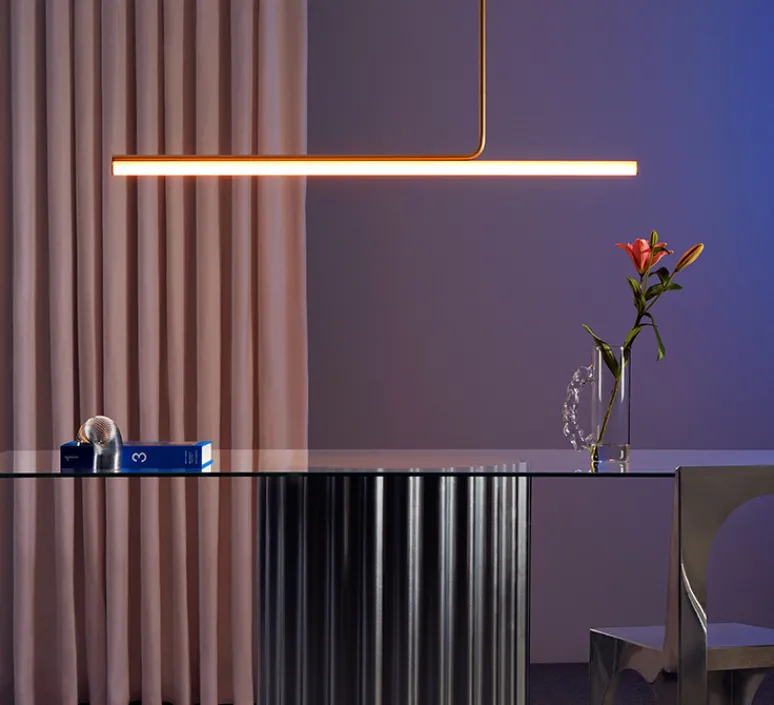 Suspension*Marset Plafonnier, Ambrosia 120, + 60cm, , LED, 2700K, 1500lm, L120cm, H86,6cm, driver triac - or mat