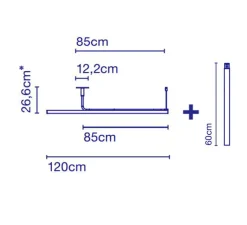 Suspension*Marset Plafonnier, Ambrosia 120, + 60cm, , LED, 2700K, 1500lm, L120cm, H86,6cm, driver triac - or mat