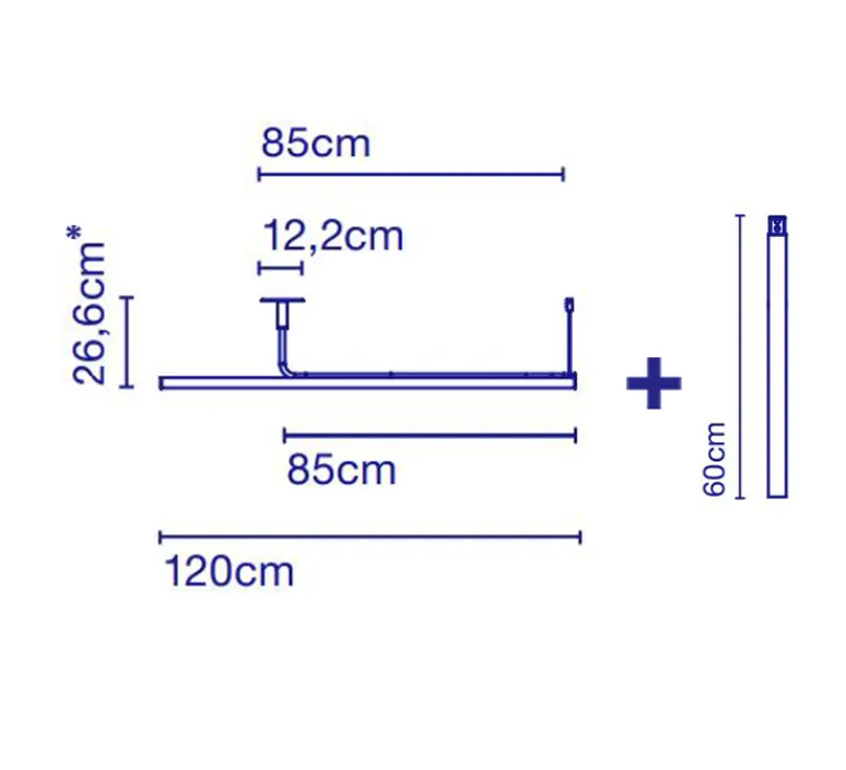 Suspension*Marset Plafonnier, Ambrosia 120, + 60cm, , LED, 2700K, 1500lm, L120cm, H86,6cm, driver triac - or mat