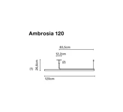 Plafonnier & Spot*Marset Plafonnier, Ambrosia 120, , LED, 3000K, 2256 lm, L120cm, H26,6cm - or mat