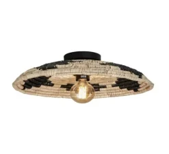 Plafonnier & Spot*Good&Mojo Plafonnier, Andros, , Ø45cm, H8cm - noir, naturel, blanc