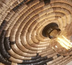 Plafonnier & Spot*Good&Mojo Plafonnier, Andros, , Ø45cm, H8cm - noir, naturel, blanc