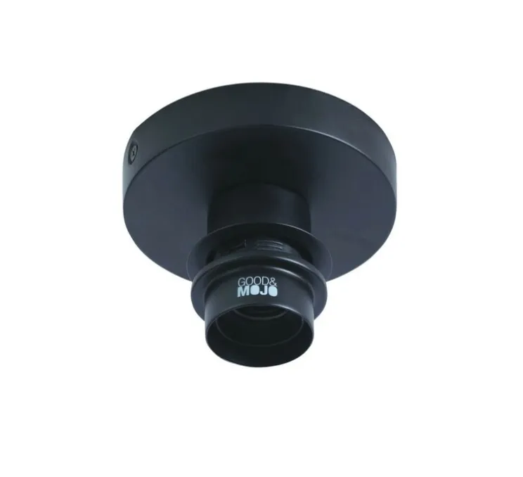 Plafonnier, Andros, noir, naturel, Ø45cm, H8cm - Good&Mojo