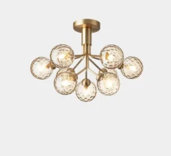 Plafonnier, Apiales 9, laiton, verre, L59,5cm, H39,9cm - Nuura