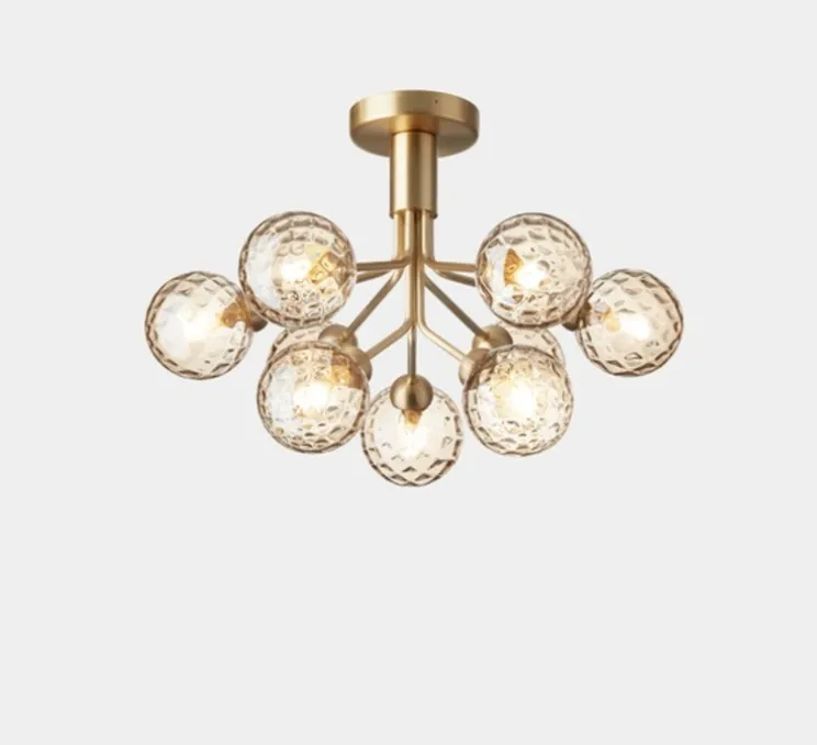 Plafonnier, Apiales 9, laiton, verre, L59,5cm, H39,9cm - Nuura