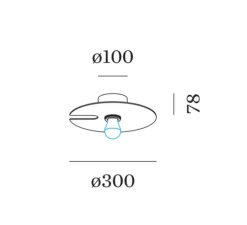 Plafonnier, applique murale, Mirro 1.0, noir mat, aluminium brillant, Ø30cm, H7,8cm - Wever&Ducré