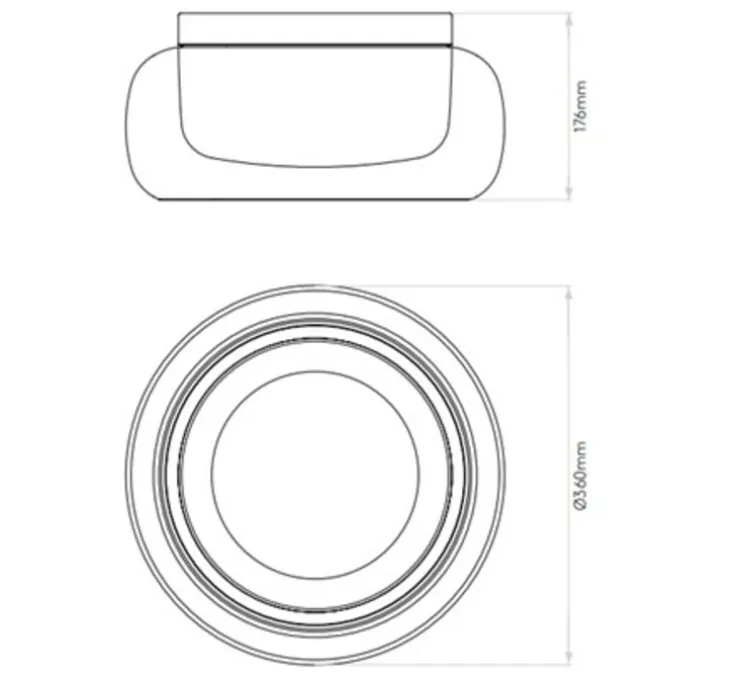 Plafonnier, Aquina 360, chrome, Ø36cm, H17,6cm - Astro