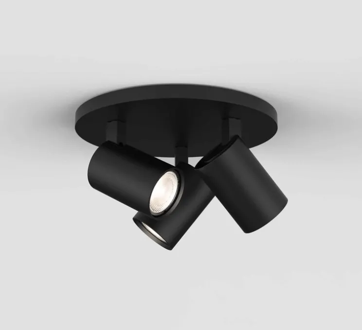 Plafonnier, Ascoli Triple Round, noir mat, Ø22cm, H13cm - Astro