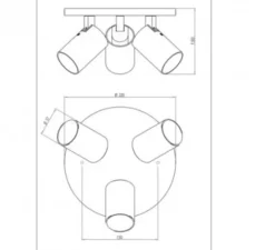 Plafonnier, Ascoli Triple Round, blanc, Ø22cm, H13cm - Astro