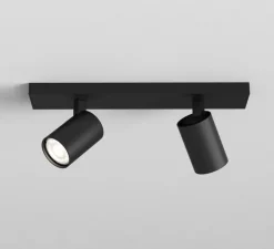 Plafonnier & Spot|Applique*Astro Plafonnier, Ascoli Twin, , L35cm, H13cm - noir mat