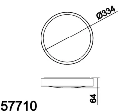 Plafonnier & Spot*MDC Plafonnier, Asli, , IP44, LED, dim, CCT 3000-3750-4500K, 1285 lm, Ø33,4cm, H6,4cm - blanc mat