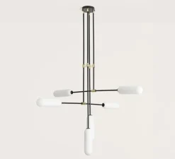 Plafonnier & Spot*Aromas del Campo Plafonnier, Atil, , Ø127,5cm, H206cm - noir mat et verre opalin