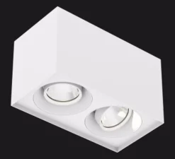 Plafonnier, Atlas Box, double, blanc, LED, 3000K, 2604lm, L27,5cm, H16,5cm - Doxis