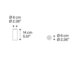 Plafonnier & Spot*Lodes Plafonnier, A-Tube mini, , Ø6cm, H14cm - noir mat