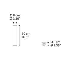 Plafonnier & Spot*Lodes Plafonnier, A-Tube small, , Ø6cm, H30cm - noir mat
