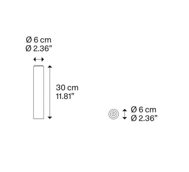 Plafonnier & Spot*Lodes Plafonnier, A-Tube small, , Ø6cm, H30cm - noir mat