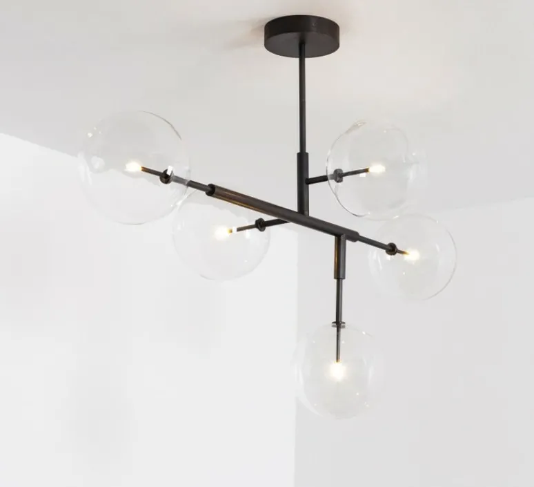 Plafonnier & Spot*Schwung Plafonnier, Axis, , Ø31,4cm, H155cm - noir