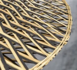 Plafonnier & Spot*Good&Mojo Plafonnier, Bali L, noir et naturel, Ø87cm, H20cm - noir, naturel