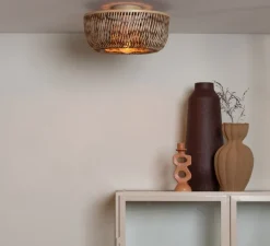 Plafonnier & Spot*Good&Mojo Plafonnier, Barbados, naturel et , Ø35cm, H17cm - marron