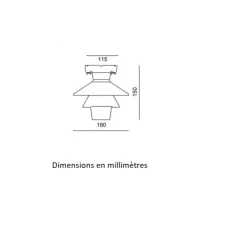 Plafonnier, Battersea 952P, Cactus mat, Ø16cm, H15cm - Toscot