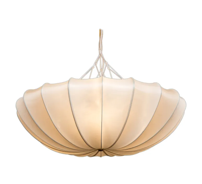 Plafonnier & Spot*Gong Plafonnier, Benitier, soie , Ø70cm, H25cm - blanc