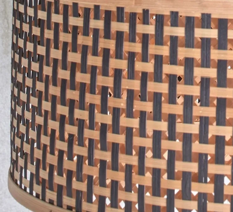 Plafonnier, Bhutan L, Naturel, noir, Ø40cm, H30cm - Good&Mojo