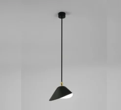 Plafonnier bibliothèque, 1 bras fixe, noir, h100 cm - Serge Mouille