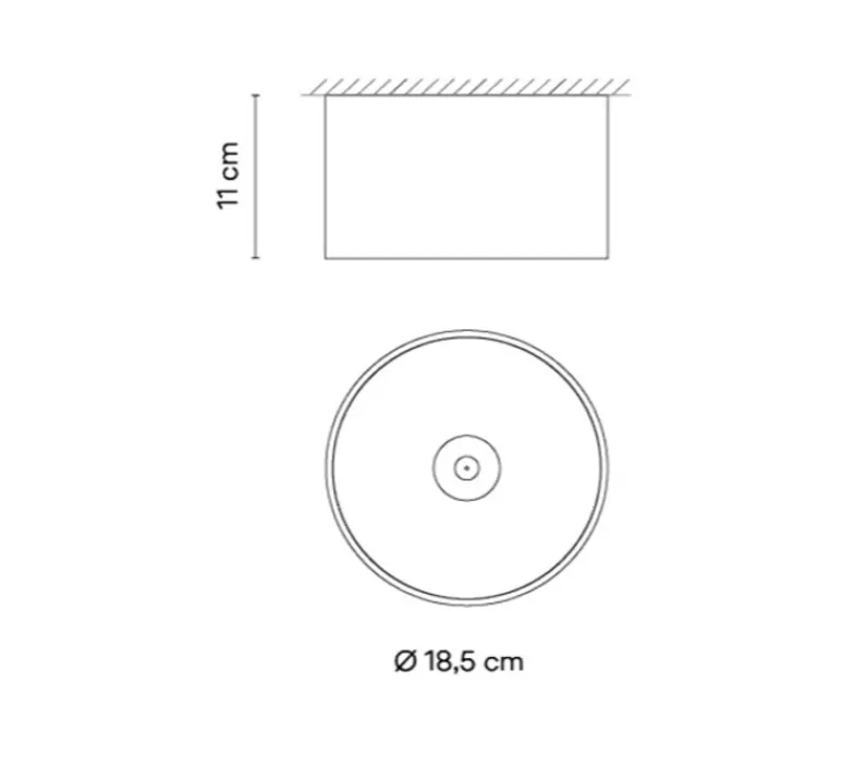 Plafonnier & Spot*Vibia Plafonnier, Bind Solo, spectre large, , LED, dim, tunable white + DALI-2, 1800K - 4000K, 571 lm - 895 lm, Ø18,5cm, H11cm - noir
