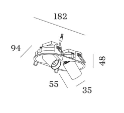 Plafonnier & Spot*Wever&Ducré Plafonnier, Bliek Round Petit 2.0, , LED, dim, 3000K, 1050 lm, L18,2cm, H10,3cm - noir