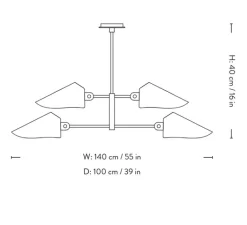 Plafonnier & Spot*Andtradition Plafonnier, Bonnet SC91, , Ø100cm, H40cm - bronze, noir