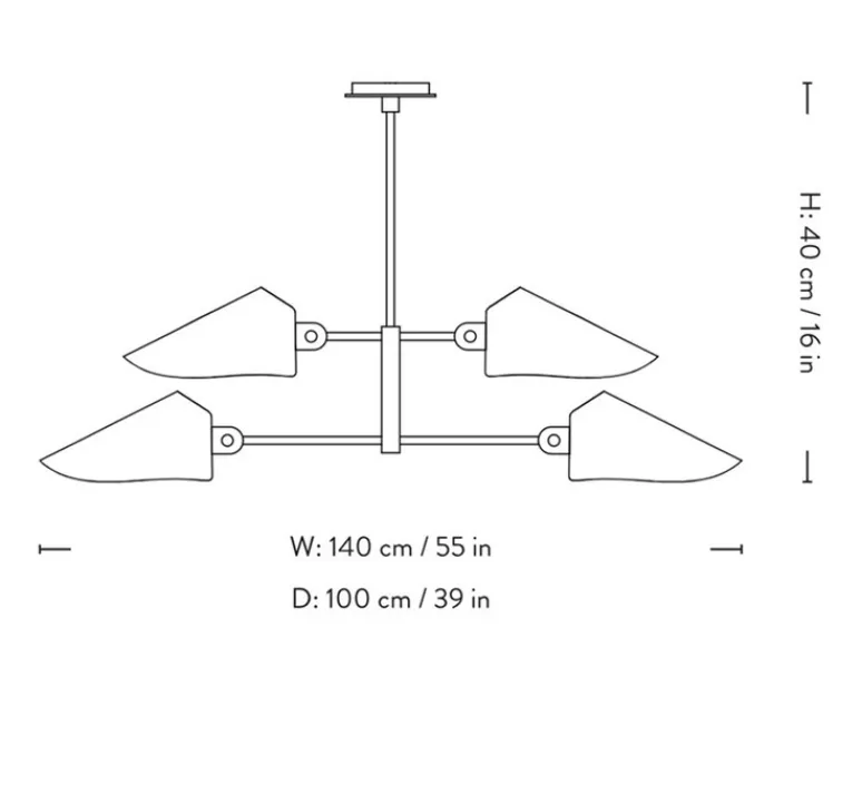 Plafonnier & Spot*Andtradition Plafonnier, Bonnet SC91, , Ø100cm, H40cm - bronze, noir