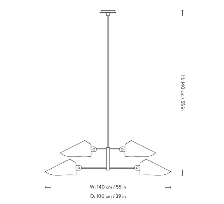 Plafonnier & Spot*Andtradition Plafonnier, Bonnet SC93, , Ø100cm, H140cm - bronze, noir