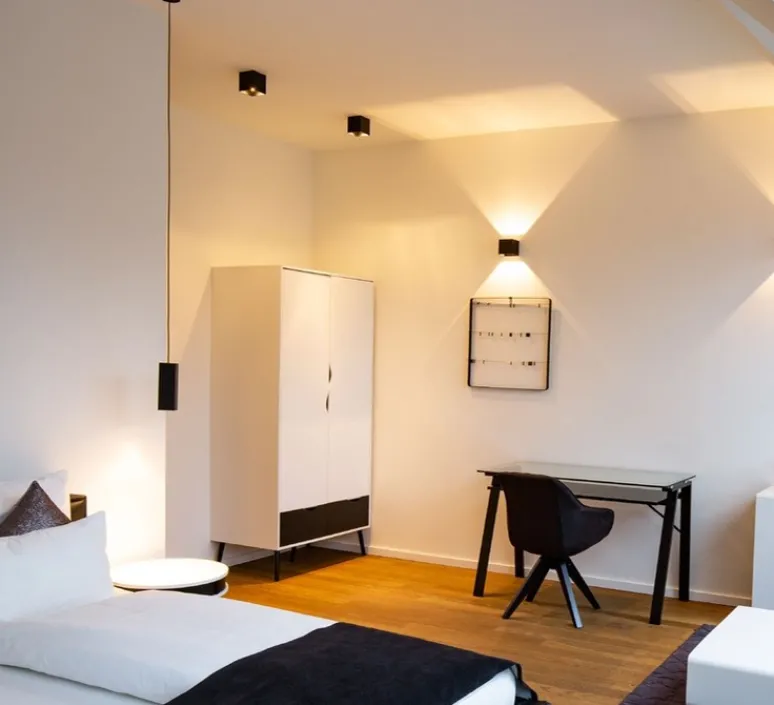 Plafonnier & Spot*Wever&Ducré Plafonnier, Box 1.0 LED, , LED, Dali, 3000K, 700 lm, Ø10cm, H10cm - noir mat