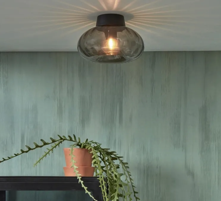 Plafonnier, Brussels, gris anthracite, noir, Ø28cm, H28cm - It's about Romi