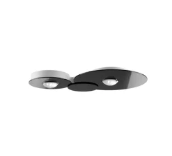 Plafonnier, Bugia Double, noir brillant, LED, dim, 2700K, 2640 lm, L52,5cm, H5,4cm - Lodes