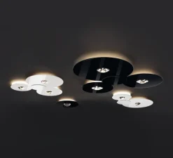 Plafonnier, Bugia Mega, noir brillant, LED, dim, 2700K, 3960 lm, L79,6cm, H5,4cm - Lodes